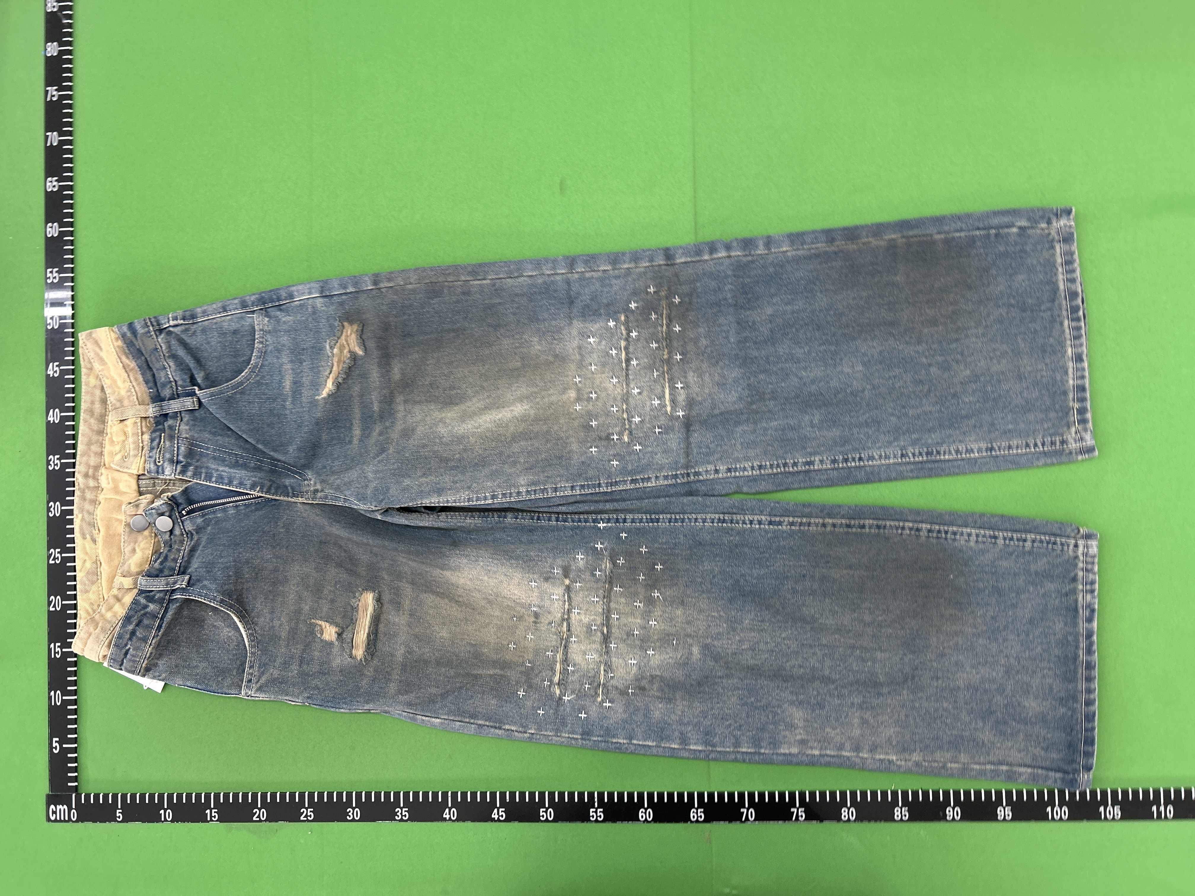 No name black double waist Jeans