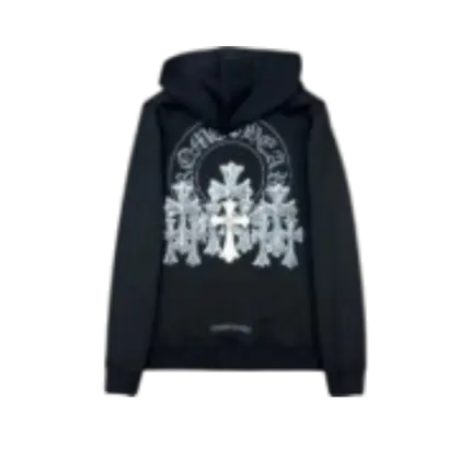 Chrome Hearts Black Hoodie with huge crosses on back